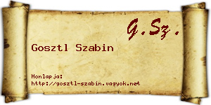 Gosztl Szabin névjegykártya